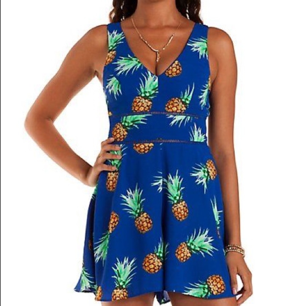 Charlotte Russe pineapple romper size medium